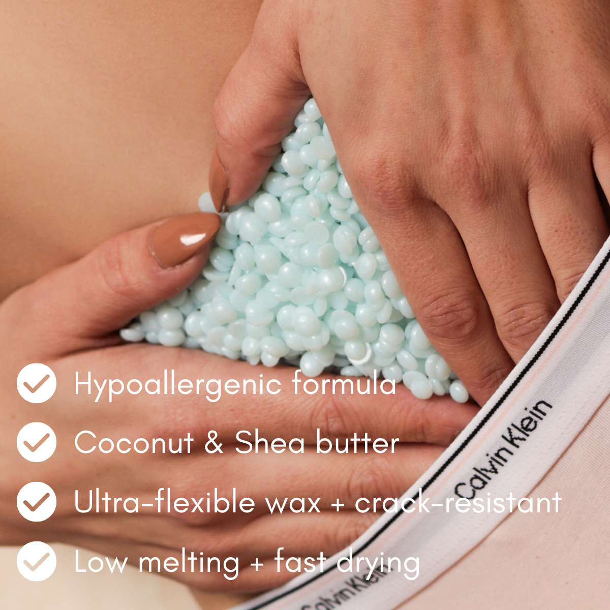 BLUE OCEAN hard wax beads (1kg/2.2 lbs) Gel-like texture!