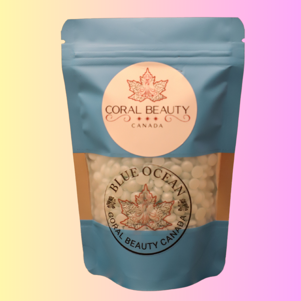 Combination of 5 (Five) hard wax samples: BLACK, WHITE, BLUE, PINK, VIOLET (each: 3.5oz / 100g)