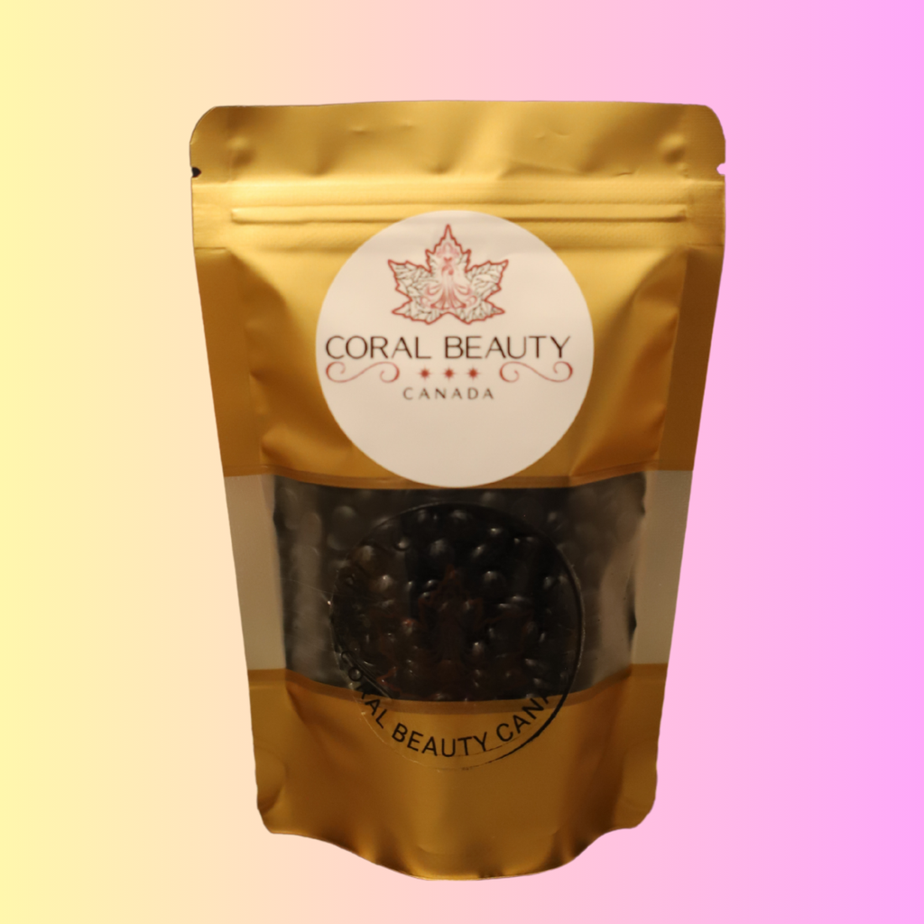 Combination of 5 (Five) hard wax samples: BLACK, WHITE, BLUE, PINK, VIOLET (each: 3.5oz / 100g)