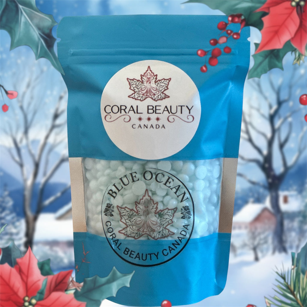 BLUE OCEAN Sample - Hypoallergenic Ice Blue Hard Wax (3.5oz / 100g)