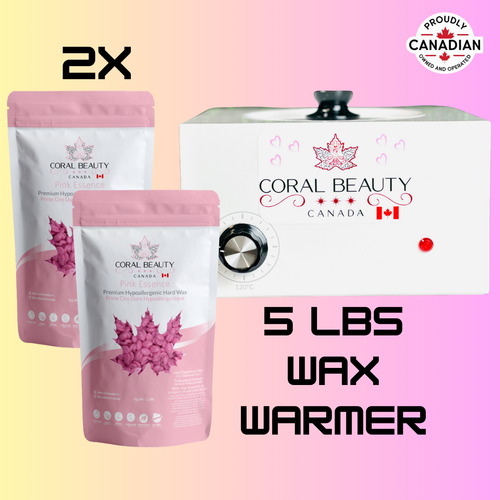 $199 BUNDLE DEAL – Wax Warmer (5lbs)+ 2 Bags of Premium Hard Wax