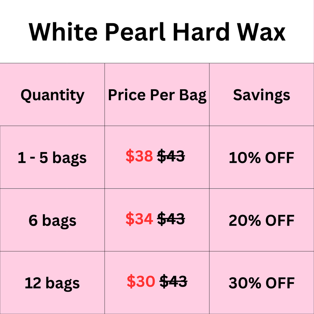 WHITE PEARL hard wax (1kg/2.2 lbs) Vegan & Gel-like texture